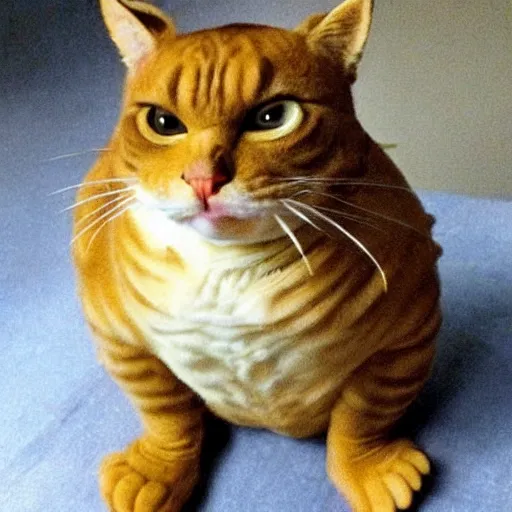 Image similar to bald garfield in real life, garfield is bald, garfield receding hairline, photo