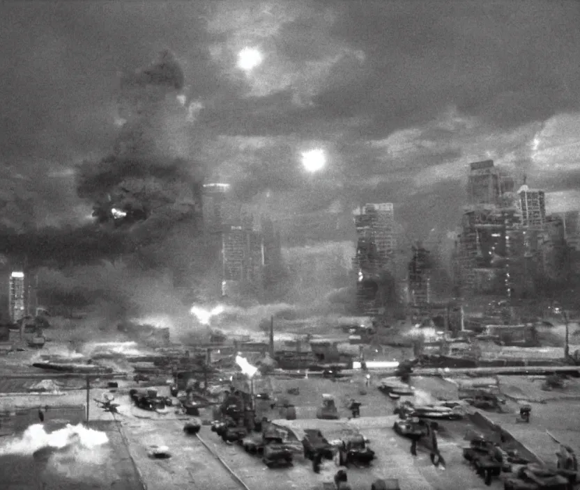 Image similar to Pulgasari the North Korean starfish monster destroying Pyongyang city, volumetric lighting, filmstill, produced by Kim Jong-il, Kodachrome, kaiju-eiga, monster! movie, communist propaganda, film noir, 35mm film grain, Cooke Varotal 20-100mm T3.1, in the style of Ishirō Honda and Stanley Kubrick