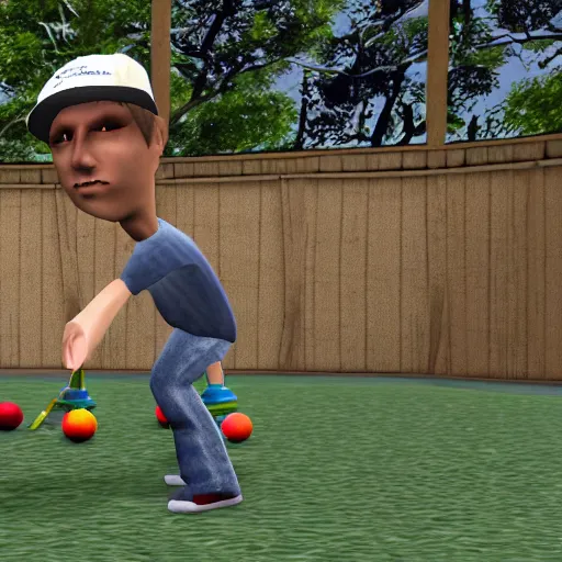 Image similar to tony hawk's pro croquet for playstation 2, detailed video game screenshot