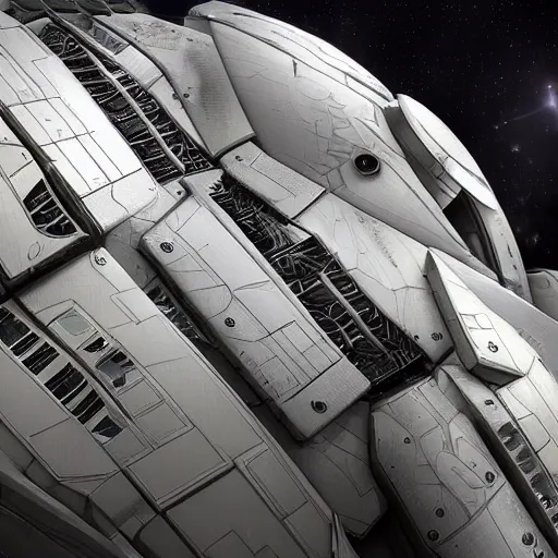 Prompt: close up shot of a spaceship designed by Paul Chadeisson