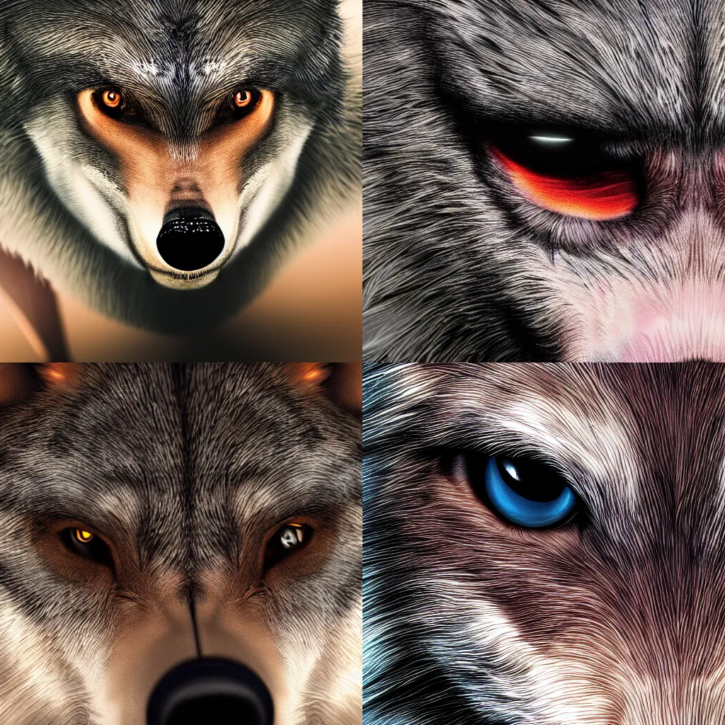 Prompt: very detailed close up werewolf on color photograph 8k