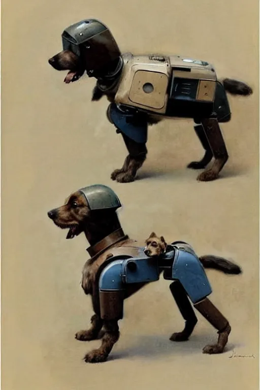 Image similar to (((((1950s boy and his robot box shaped k9 dog. muted colors.))))) by Jean-Baptiste Monge !!!!!!!!!!!!!!!!!!!!!!!!!!!