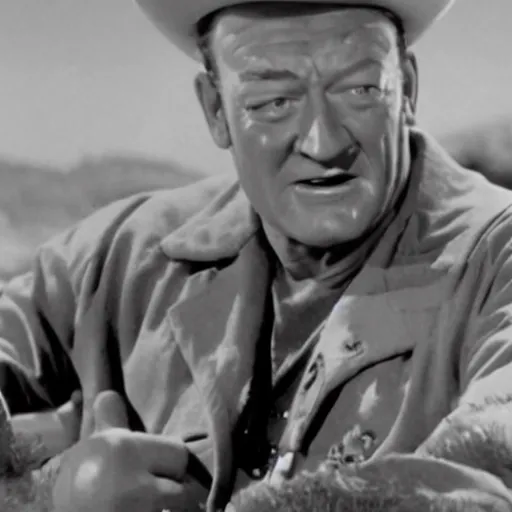 Image similar to a still of John Wayne as Homelander