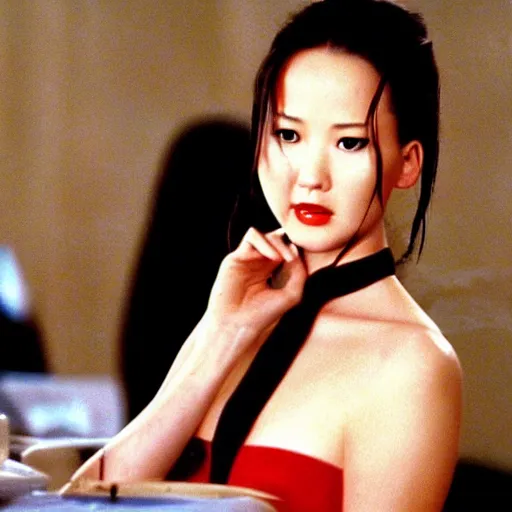 Prompt: Chinese Jennifer Lawrence in American Psycho (1999)