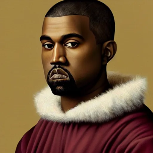 Image similar to A Renaissance portrait painting of Kanye West