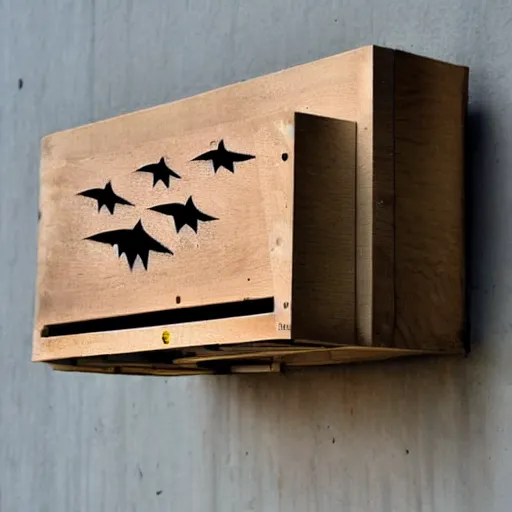 Prompt: bat box designed by Le Corbusier