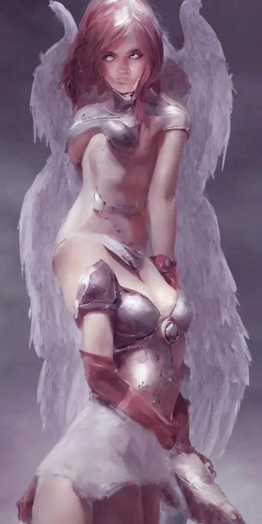 Image similar to Concept art, angel girl, artstation trending, highly detailded