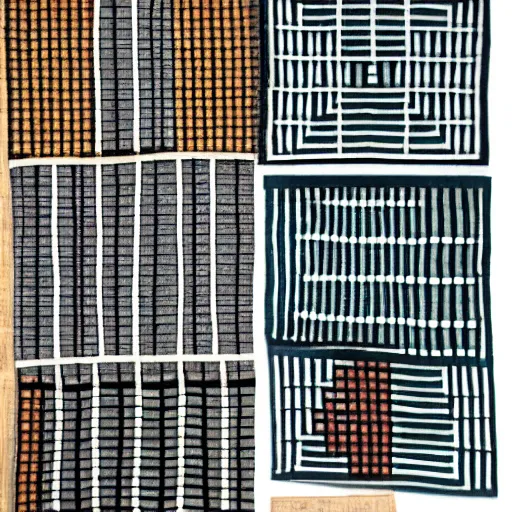 Image similar to geometric textile art in the style of anni albers