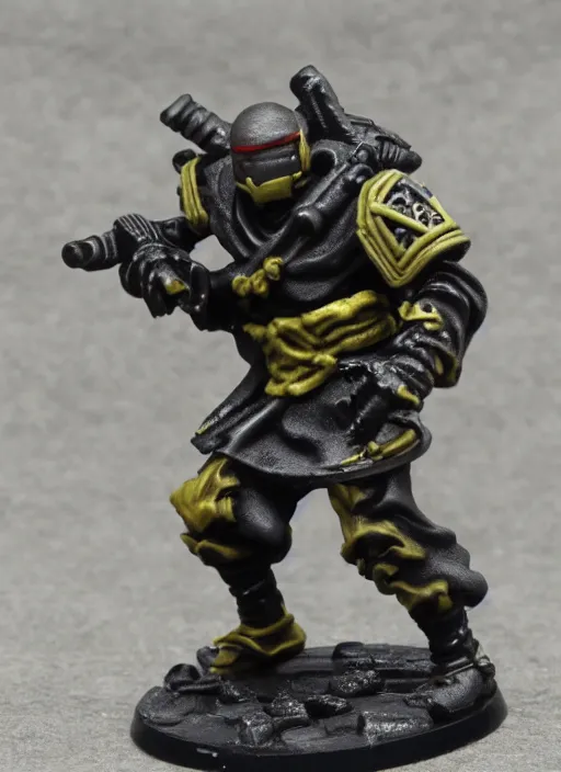 Prompt: 8 0 mm resin detailed miniature of a warhammer 4 0 k futuristic ninja warriors, product introduction photos, 4 k, full body,