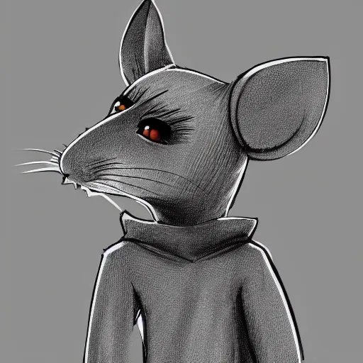 Prompt: a full body shot of a cute rat wearing a hoodie looking into the camera, highly realistic, furry art, furaffinity, deviantart, symmetrical, highly detailed, award winning, trending