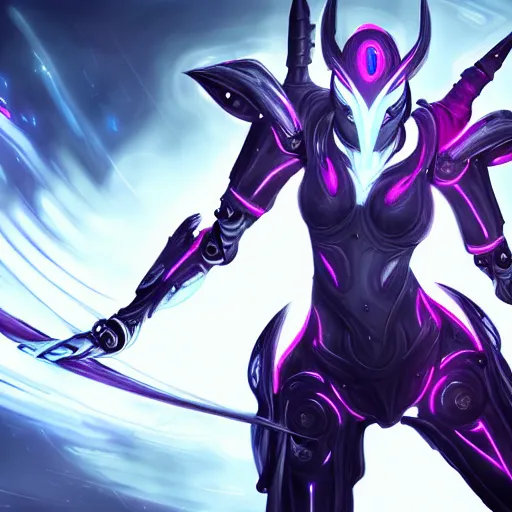 Image similar to highly detailed exquisite fanart, of a beautiful female warframe, but as an anthropomorphic robot female dragon, glowing eyes, off-white plated armor, bright Fuchsia skin, sharp claws, royal elegant pose, full body and head shot, epic cinematic shot, realistic, professional digital art, high end digital art, sci fi, DeviantArt, artstation, Furaffinity, 8k HD render, epic lighting, depth of field