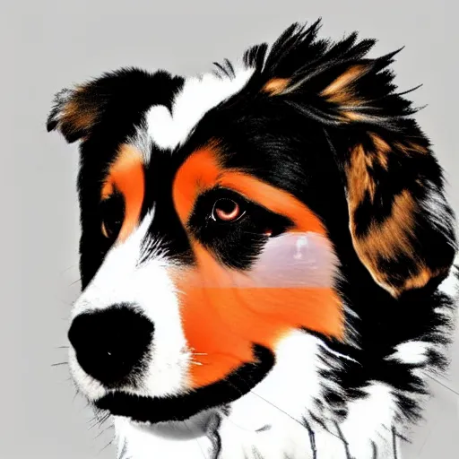 Prompt: an australian shepard by andy warhol, digital art, trending on artstation