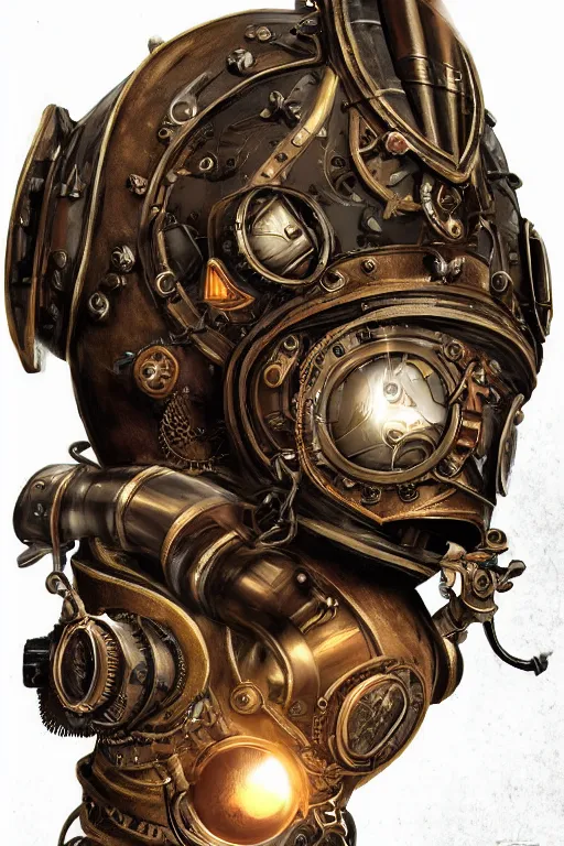 Image similar to steampunk helmet fantasy art mask robot ninja stylized digital illustration sharp focus, elegant intricate digital painting artstation concept art global illumination ray tracing advanced technology chaykin howard and campionpascale and cooke darwyn and davis jack