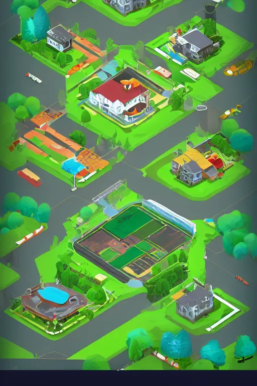 Prompt: landscape vector mobile game background