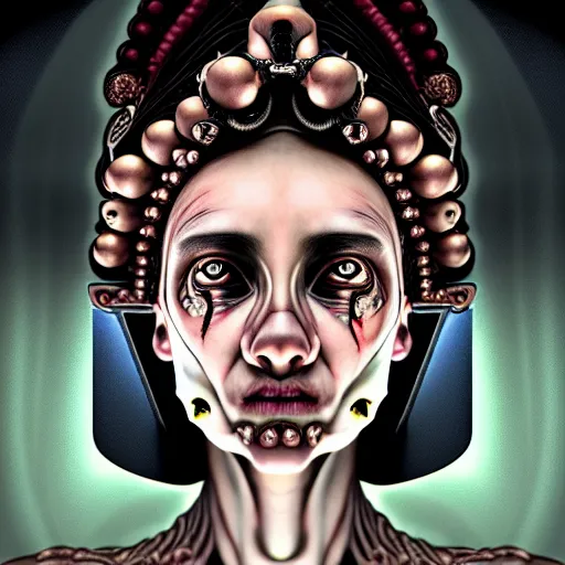 Prompt: Colour Caravaggio style Photography of Beautiful woman with highly detailed 1000 years old face wearing highly detailed sci-fi piercing designed by Josan Gonzalez. Many details . In style of Josan Gonzalez and Mike Winkelmann andgreg rutkowski and alphonse muchaand and Caspar David Friedrich and Stephen Hickman and James Gurney and Hiromasa Ogura. volumetric natural light