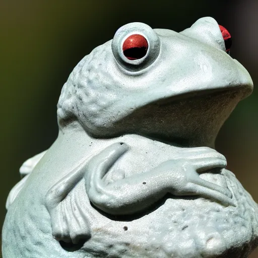 Image similar to greek statue of a buff frog