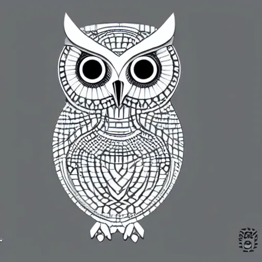 Prompt: An owl created by The Designers Republic