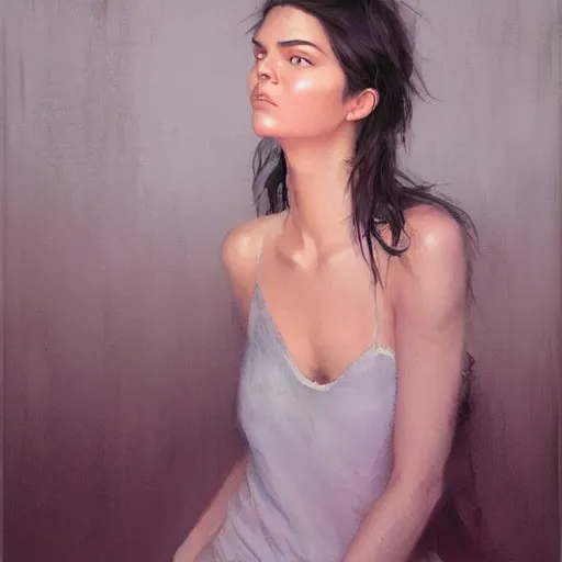 Image similar to kendall jenner by Richard Schmid by Jeremy Lipking by moebius by atey ghailan by RossDraws