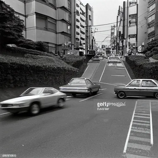 Prompt: Tokyo's Lombard Street In 1975,