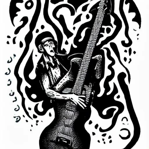 Prompt: eldritch platypus Icarus guitar solo