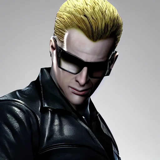 Image similar to albert wesker chewing bubble gum