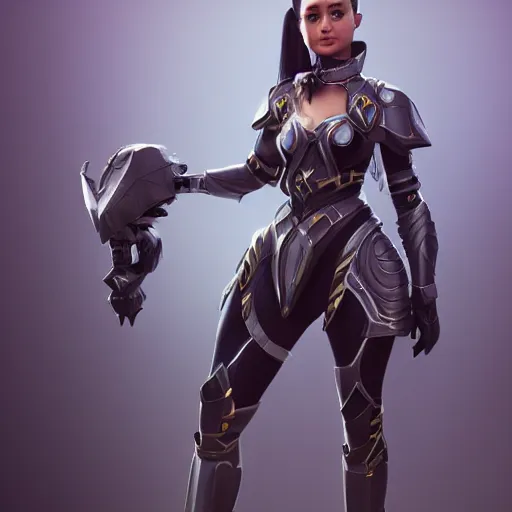 Image similar to Ariana Grande wearing fantasy battle armor by Ilya Kushvikov, symmetrical face concept art, octane render unreal engine meta humans, trending on artstation