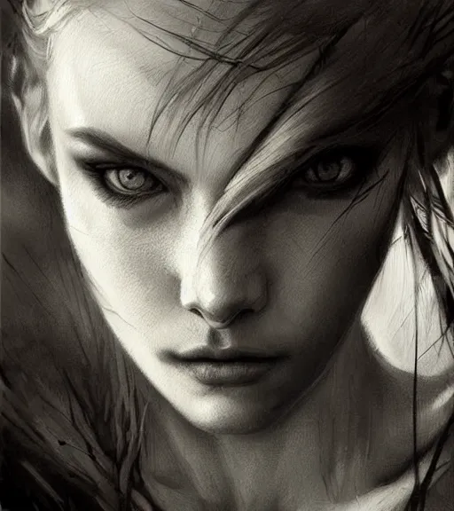 Prompt: johanson, beautiful piercing eyes, realistic face, black and white drawing, in the style of greg rutkowski, fantasy, amazing detail, epic, intricate, elegant, smooth, sharp focus