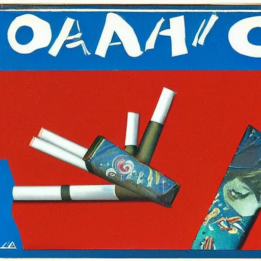 Image similar to vintage cigarette pack, by tadanori yokoo