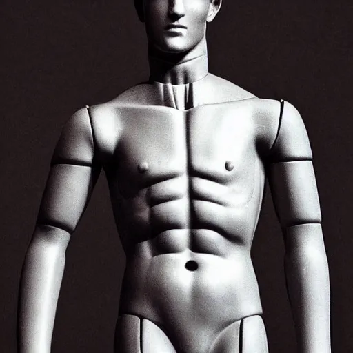 Prompt: “a realistic detailed photo of a guy who is an attractive humanoid who is half robot and half humanoid, who is a male android, British diver Jack Laugher, shiny skin, posing like a statue, blank stare, at the museum, on display”