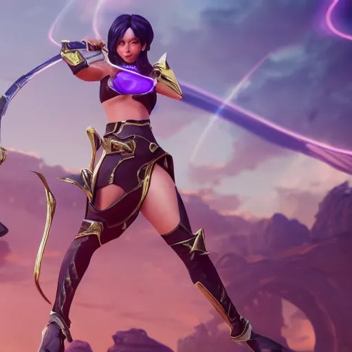 Image similar to still of pretty Fiora (Legends of Runeterra) in KDA music video. 3d render, octane render, game art, realistic, highly detailed, trending on artstation, 4k, trending on artstation, pixar, cgsociety, unreal engine 5, redshift render, trending on artstation, blender, behance, cg