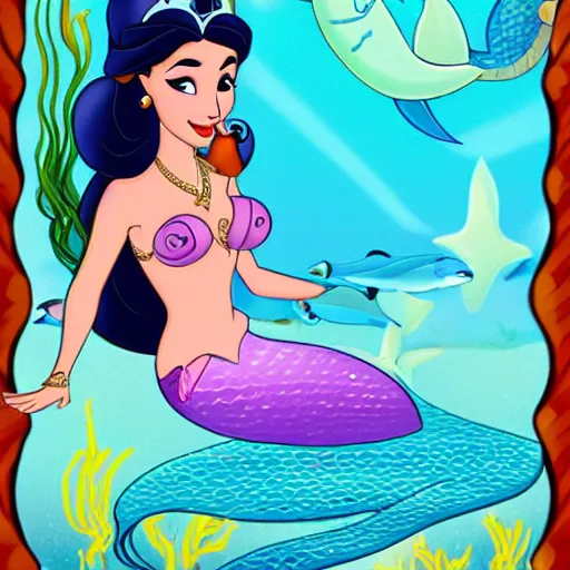 Image similar to princess jasmine as a mermaid