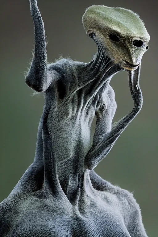 Prompt: national geographic professional photo of an alien animal, award winning