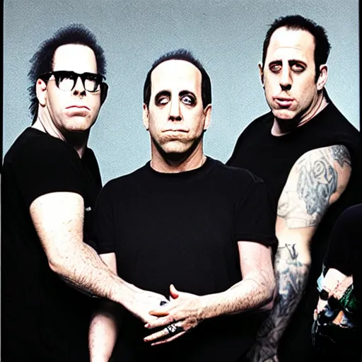 Image similar to mudvayne except it's jerry seinfeld hyperrealism