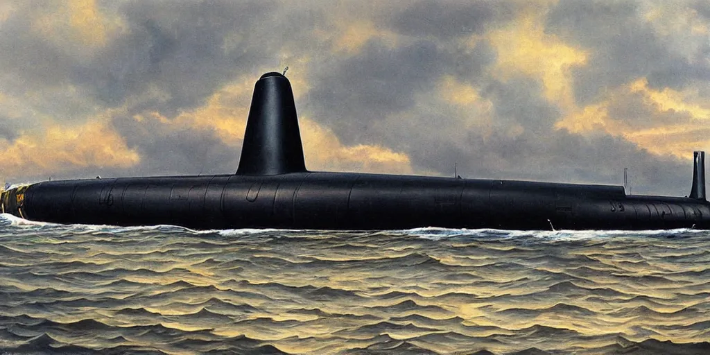 Image similar to submarine ssbn ssn ssgn seawolf windsor thresher painting detailed