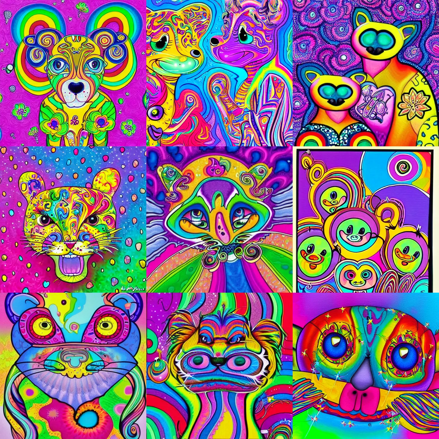 Prompt: lisa frank m painting by chris dyer