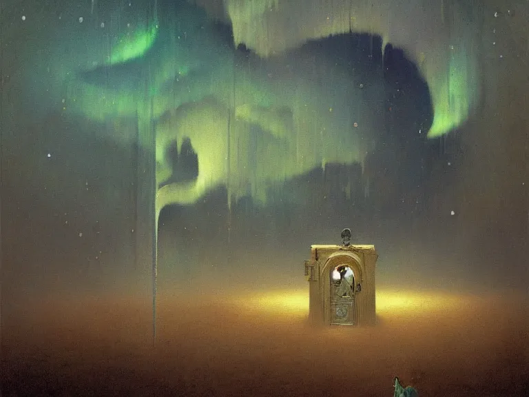 Image similar to a detailed profile oil painting of a toilet, aurora lighting clouds and stars by beksinski carl spitzweg and tuomas korpi. baroque elements. baroque element. intricate artwork by moebius. Trending on artstation. 8k