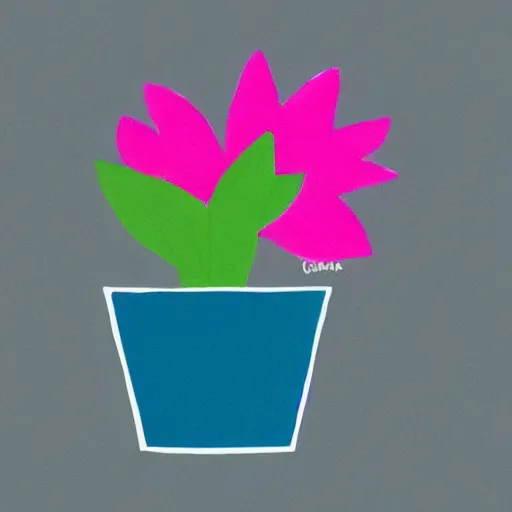 Prompt: flower in a pot but minimalistic concept art by frank stella gilleard james whalen tom, colorful, soft light, trending on artstation, minimalism