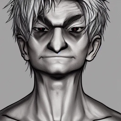 Prompt: a xqc, homestuck troll, gray skin, detailed portrait