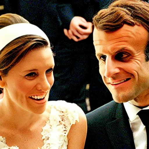 Image similar to Marriage of Emmanuel Macron in American Psycho (1999)