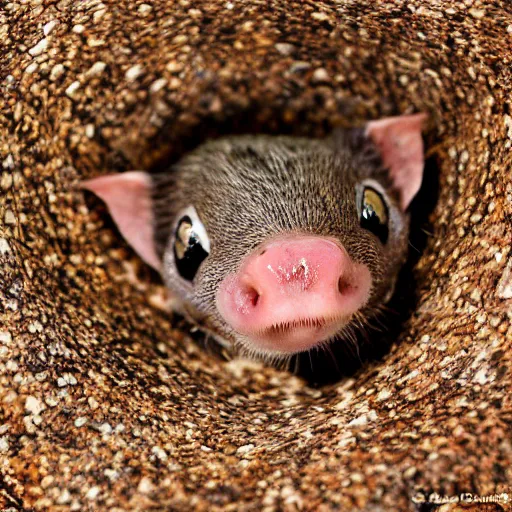 Prompt: very cute western hog nose snake curled in a ball, realistic picture