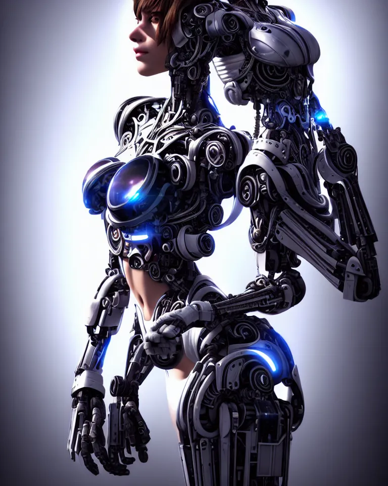 Image similar to beutiful girl cyborg, trending artstaition, unreal engine