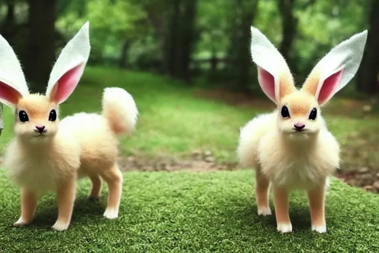 Image similar to real life leafeon pokemon, cute!!!, heroic!!!, adorable!!!, playful!!!, chubby!!! fluffly!!!, happy!!!, cheeky!!!, mischievous!!!, ultra realistic!!!, spring time, slight overcast weather, golden hour, sharp focus