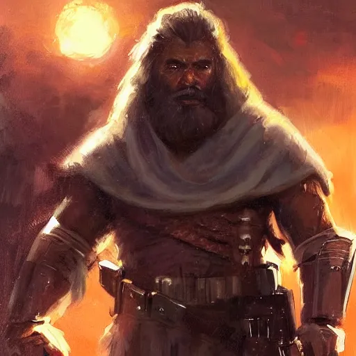 Prompt: portrait of a man by greg rutkowski, old bounty hanter, samoan features, tall and muscular, epic beard, star wars expanded universe, he is about 8 0 years old, wearing tactical armor gear.