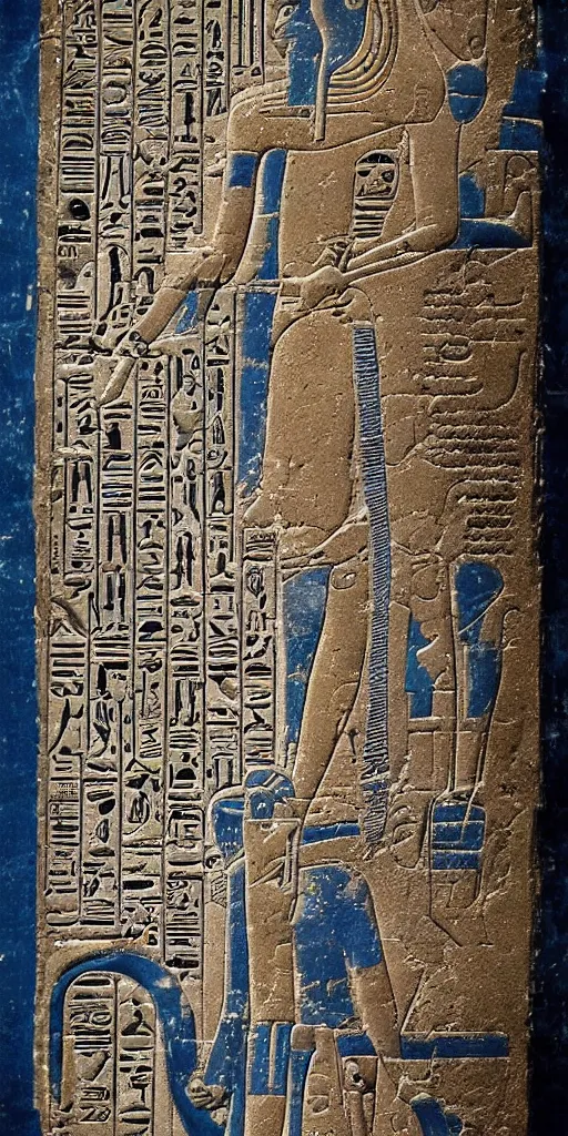 Prompt: egyptian hieroglyph blueprints to a spaceship