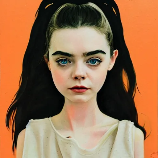 Image similar to elle fanning, lilly collins, anya taylor - joy picture by sachin tang, asymmetrical, dark vibes, realistic painting, organic painting, matte painting, geometric shapes, hard edges, graffiti, street art : 2 by sachin teng : 4