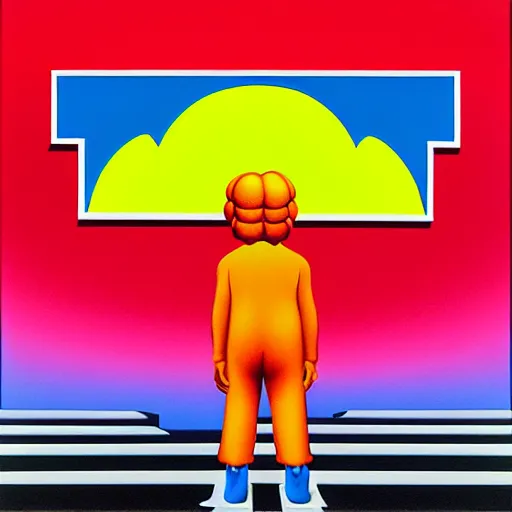 Prompt: stop sign by shusei nagaoka, kaws, david rudnick, airbrush on canvas, pastell colours, cell shaded, highly detailed