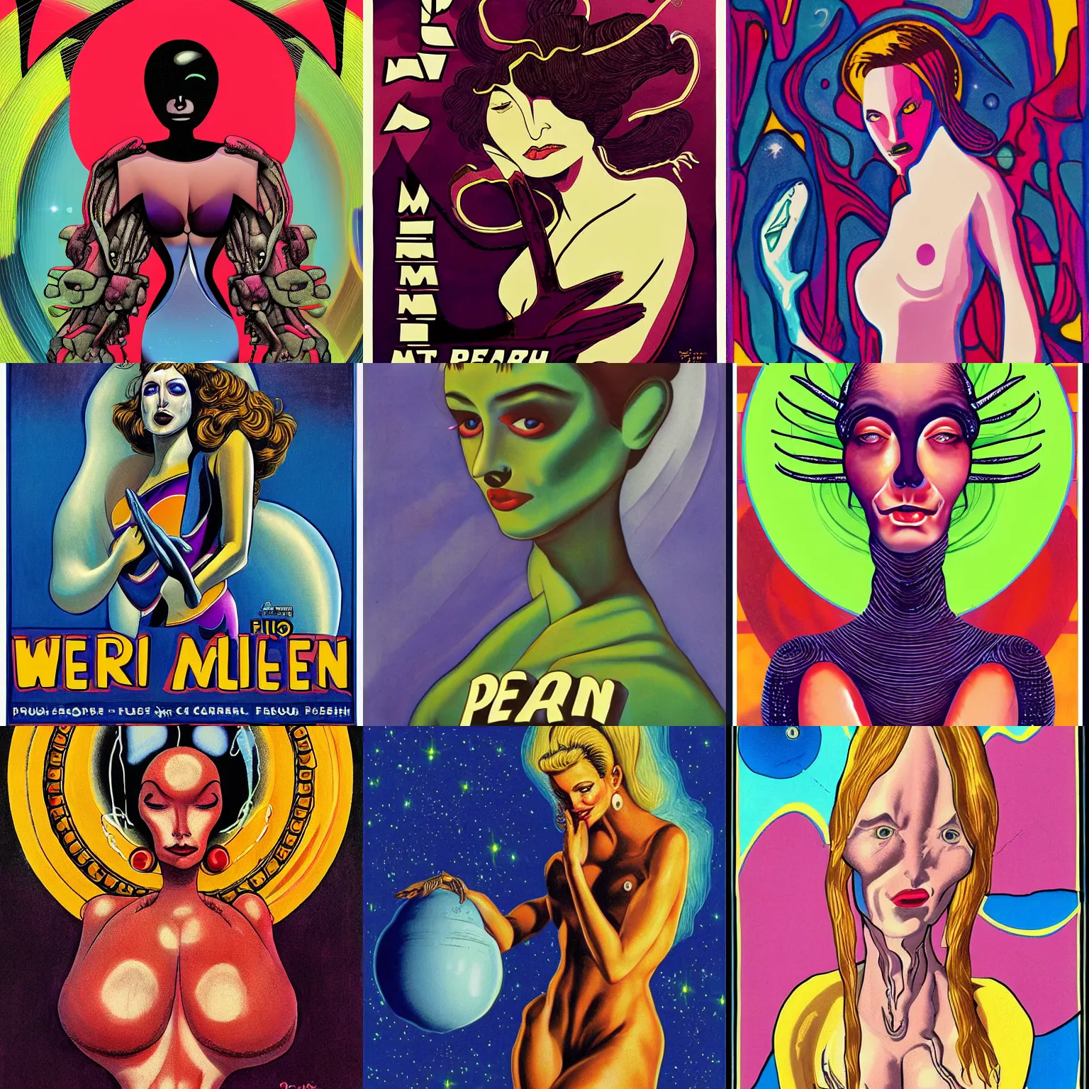 Prompt: a alien woman from venus by pearl frush, poster artwork