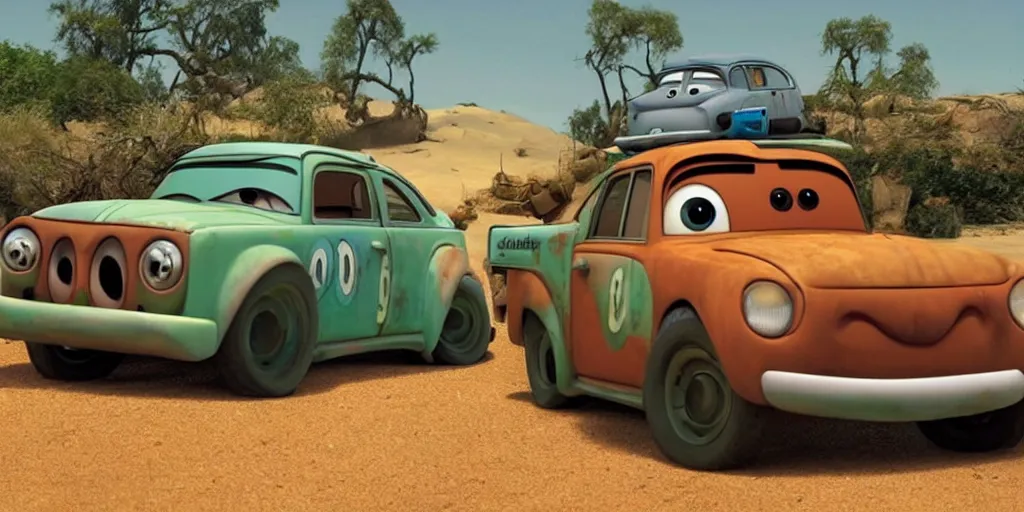 Image similar to mater from pixar cars is a volkswagen jetta