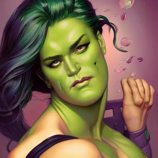 Image similar to lofi shehulk portrait, Pixar style, by Tristan Eaton Stanley Artgerm and Tom Bagshaw.