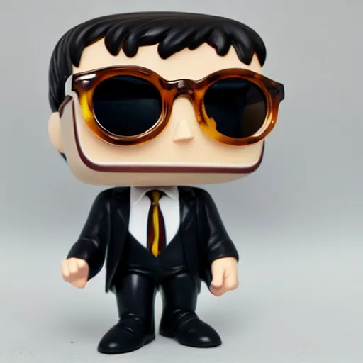 Prompt: a funko pop of harry potter in a tuxedo wearing sunglasses in a funko pop box that says'nigga'